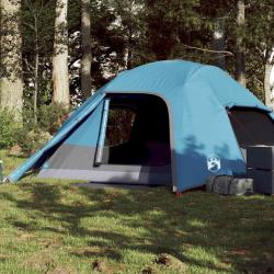 Tente de camping &agrave; d&ocirc;me 4 personnes bleu imperm&eacute;able