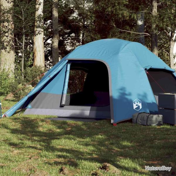 Tente de camping � d�me 4 personnes bleu imperm�able