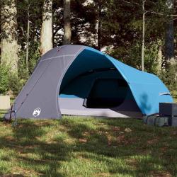 Tente de camping &agrave; d&ocirc;me 4 personnes bleu imperm&eacute;able