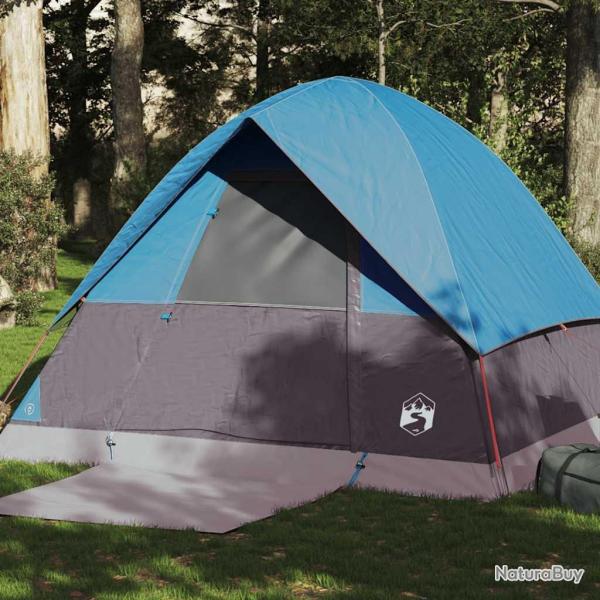 Tente de camping � d�me 4 personnes bleu imperm�able
