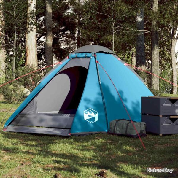 Tente de camping � d�me 4 personnes bleu imperm�able