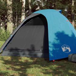 Tente de camping &agrave; d&ocirc;me 4 personnes bleu imperm&eacute;able
