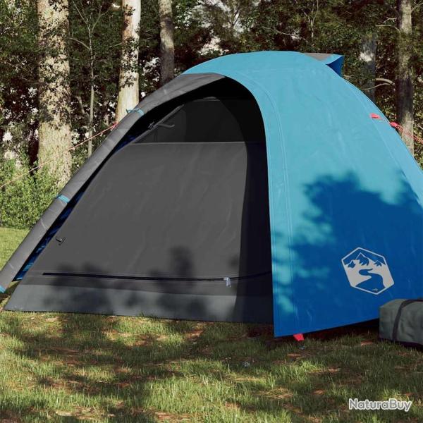 Tente de camping � d�me 4 personnes bleu imperm�able