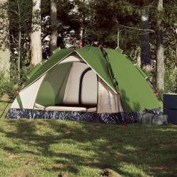 Tente de camping &agrave; d&ocirc;me 3 personnes vert lib&eacute;ration rapide