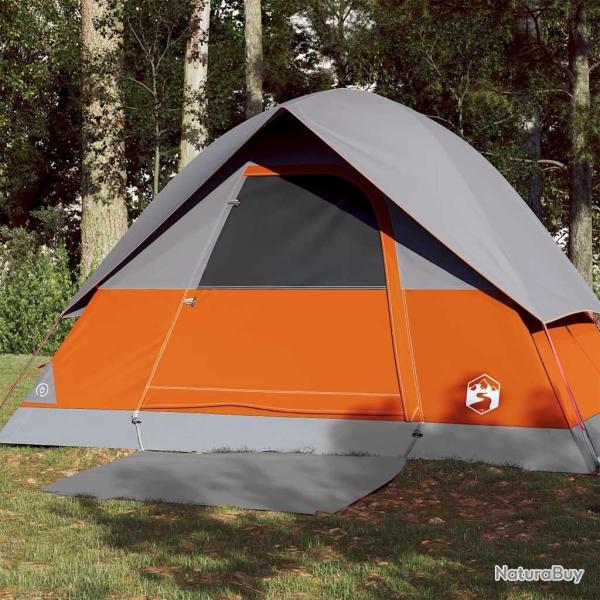 Tente de camping � d�me 3 personnes orange imperm�able alsavelo