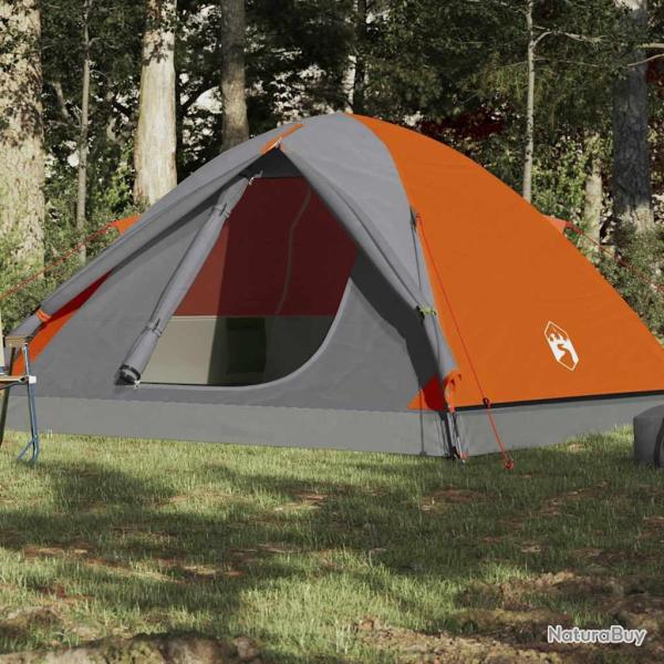 Tente de camping � d�me 3 personnes orange imperm�able