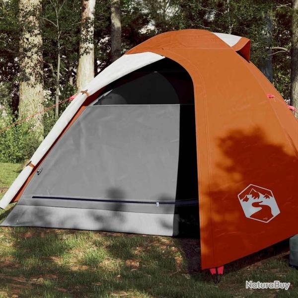 Tente de camping � d�me 3 personnes orange imperm�able alsavelo