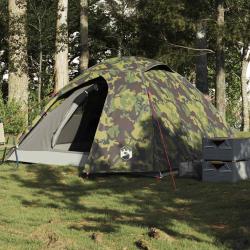 Tente de camping &agrave; d&ocirc;me 3 personnes camouflage imperm&eacute;able