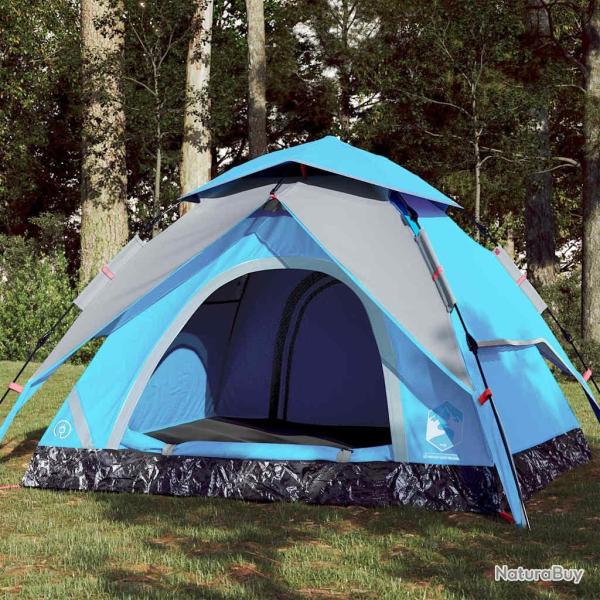 Tente de camping � d�me 3 personnes bleu lib�ration rapide