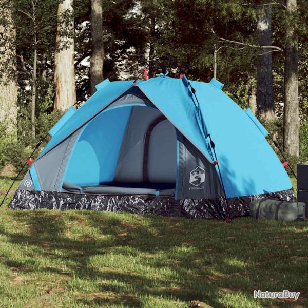 Tente de camping � d�me 3 personnes bleu lib�ration rapide