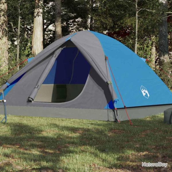 Tente de camping � d�me 3 personnes bleu imperm�able alsavelo