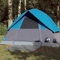 Tente de camping &agrave; d&ocirc;me 3 personnes bleu imperm&eacute;able