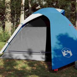 Tente de camping &agrave; d&ocirc;me 3 personnes bleu imperm&eacute;able