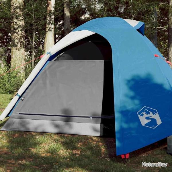 Tente de camping � d�me 3 personnes bleu imperm�able
