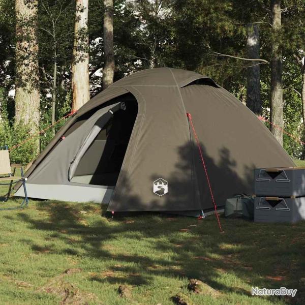 Tente de camping � d�me 3 personne marron imperm�able