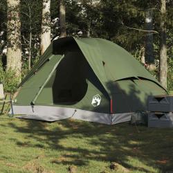 Tente de camping &agrave; d&ocirc;me 2 personnes vert olive imperm&eacute;able