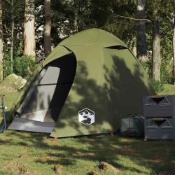 Tente de camping &agrave; d&ocirc;me 2 personnes vert olive imperm&eacute;able