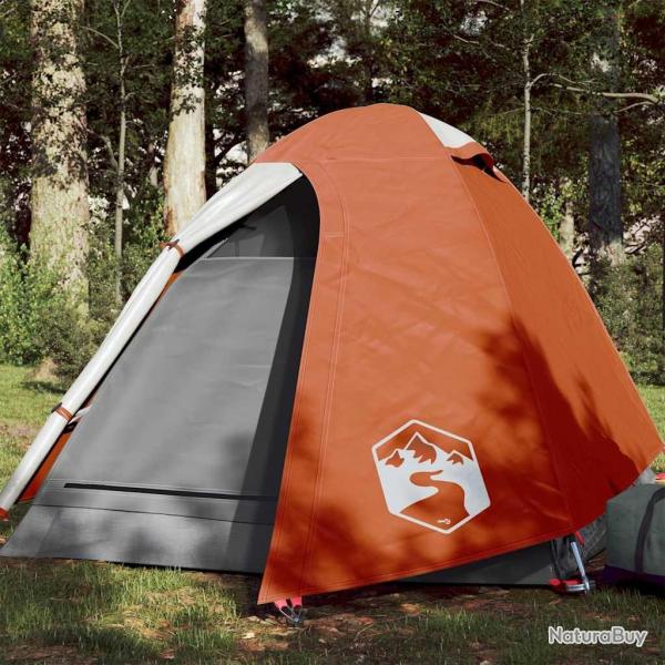 Tente de camping � d�me 2 personnes orange imperm�able alsavelo
