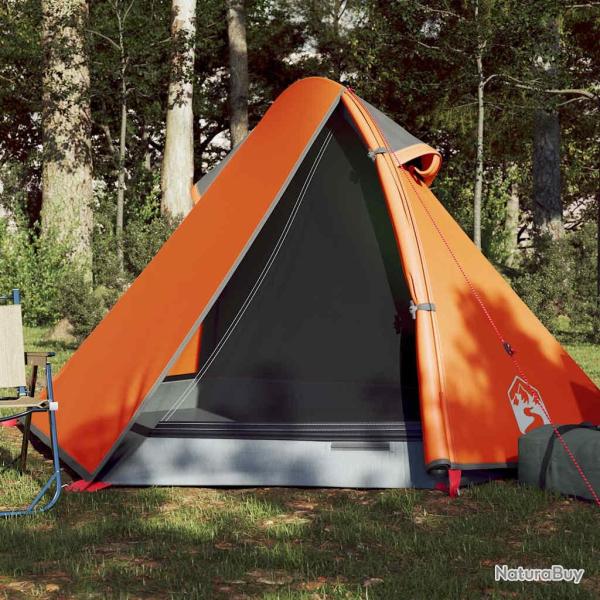 Tente de camping � d�me 2 personnes gris et orange imperm�able