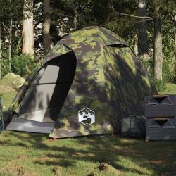 Tente de camping &agrave; d&ocirc;me 2 personnes camouflage imperm&eacute;able