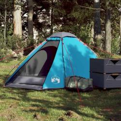 Tente de camping &agrave; d&ocirc;me 2 personnes bleu imperm&eacute;able