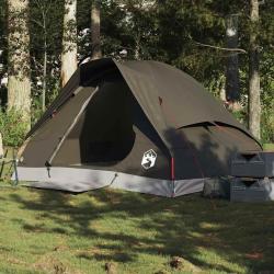 Tente de camping &agrave; d&ocirc;me 2 personne marron imperm&eacute;able