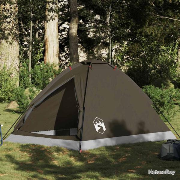 Tente de camping � d�me 2 personne marron imperm�able alsavelo