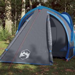 Tente de camping &agrave; d&ocirc;me 2 personne bleu imperm&eacute;able alsavelo