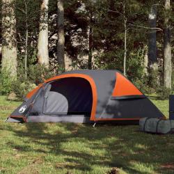 Tente de camping &agrave; d&ocirc;me 1 personne orange imperm&eacute;able