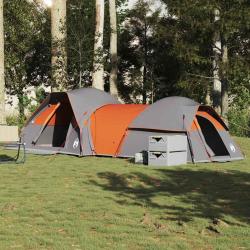 Tente de camping 5 personnes gris et orange imperm&eacute;able