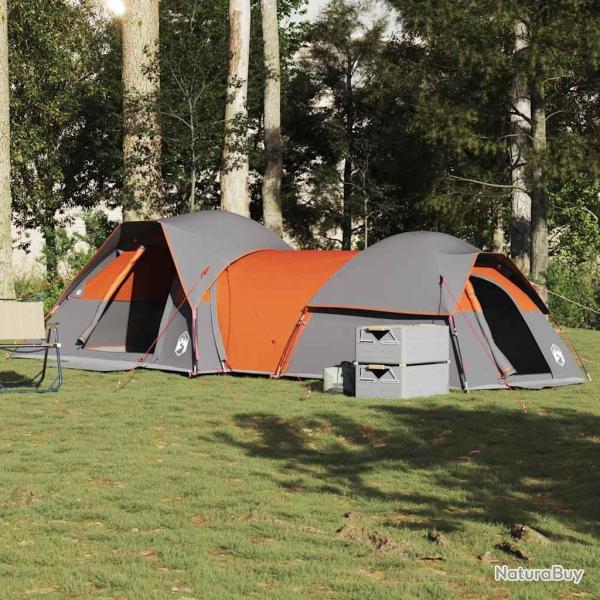 Tente de camping 5 personnes gris et orange imperm�able alsavelo