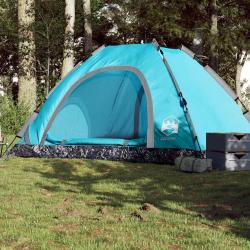 Tente de camping 5 personnes bleu lib&eacute;ration rapide