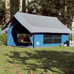 Tente de camping 5 personnes bleu imperm&eacute;able