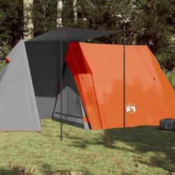 Tente de camping 3 personnes gris et orange imperm&eacute;able alsavelo
