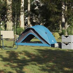 Tente de camping 1 personne bleu imperm&eacute;able