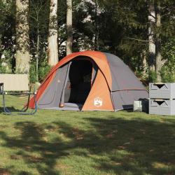Tente de cabine familiale 6 personnes gris orange imperm&eacute;able