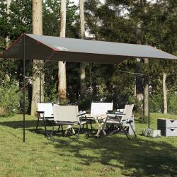 B&acirc;che de camping gris et orange 500x294 cm imperm&eacute;able alsavelo