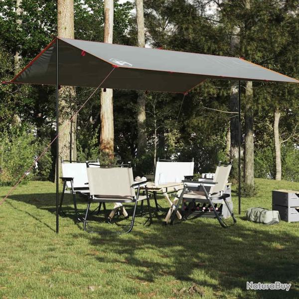 B�che de camping gris et orange 400x294 cm imperm�able alsavelo