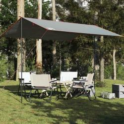 B&acirc;che de camping gris et orange 360x294 cm imperm&eacute;able alsavelo