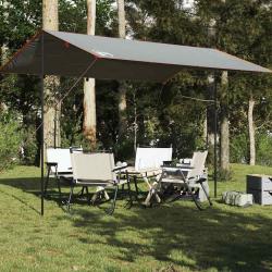 B&acirc;che de camping gris et orange 400x294 cm imperm&eacute;able alsavelo