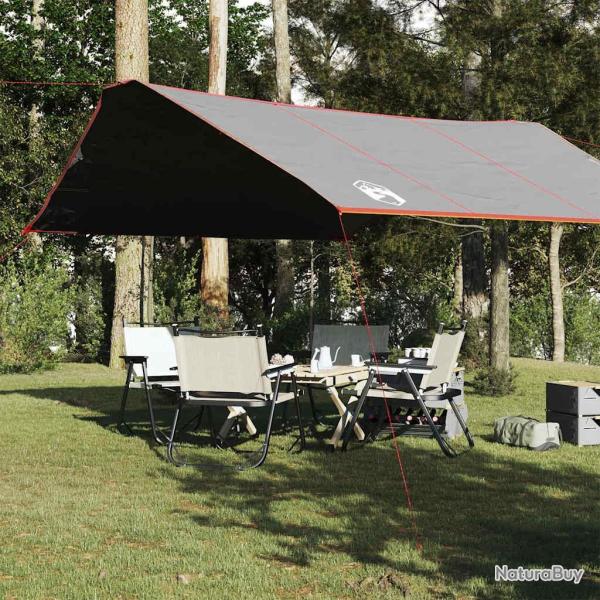 B�che de camping gris et orange 420x440 cm imperm�able