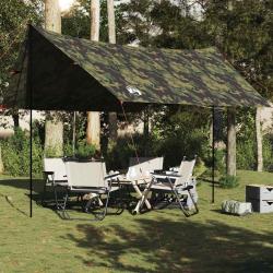 B&acirc;che de camping camouflage 462x306x211 cm imperm&eacute;able alsavelo