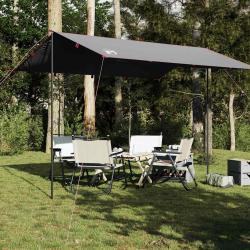 B&acirc;che de camping gris et orange 360x294 cm imperm&eacute;able alsavelo