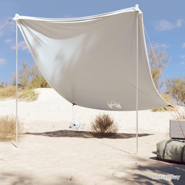 Auvent de plage avec ancres de sable gris 214x236 cm alsavelo