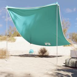 Auvent de plage avec ancres de sable vert 214x236 cm alsavelo