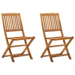 Chaises pliables d'ext&eacute;rieur lot de 2 Bois d'acacia solide