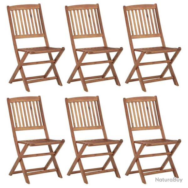 Chaises pliables de jardin lot de 6 Bois d'acacia solide