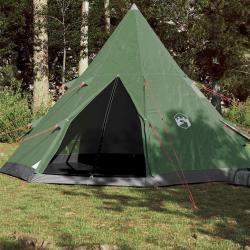 Tente de camping tipi 4 personnes vert imperm&eacute;able
