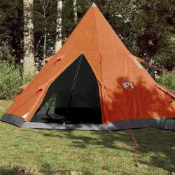 Tente de camping tipi 4 personnes orange imperm&eacute;able