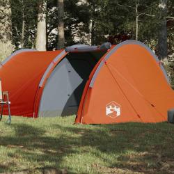 Tente de camping tunnel 4 personnes orange imperm&eacute;able